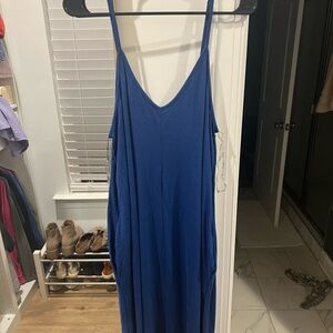 Blue Sleeveless Maxi Dress